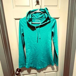 Eddie Bauer Favorites Knit Cotton Hoodie in a nice heathers light green.